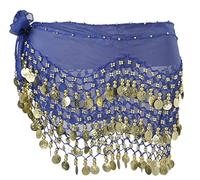 SamHeng Sciarpa all'Anca di Danza del Ventre con Monete d'Oro Pendenti per Lezione di Yoga in Costume