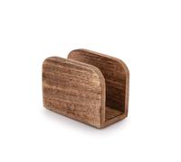 Samhita Portatovaglioli in legno di mango con finitura bruciata, per cucina, verticale, dispenser per tovaglioli, casa, feste, ristorante, hotel, caffetteria, bar (14 x 6,3 x 10,2 cm)