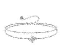 SAMINO Braccialetti Iniziali In Argento Per Donne Ragazze Braccialetti Di Cristallo A Castello Per Regali A Mamma Moglie Figlia Amici Braccialetti Iniziali Lettera Personalizzati Per Le Donne,