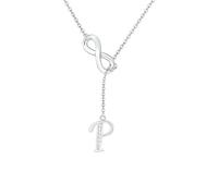 SAMINO Collana Con 26 Lettere Iniziali Per Donne E Ragazze, Collana Personalizzata Per Moglie Fidanzata Migliore Amica Sorella Anniversario Compleanno Regali Di Natale (P)