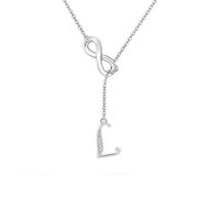 SAMINO Collana Con 26 Lettere Iniziali Per Donne E Ragazze, Collana Personalizzata Per Moglie Fidanzata Migliore Amica Sorella Anniversario Compleanno Regali Di Natale (L)
