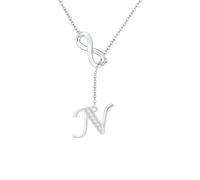 SAMINO Collana Con 26 Lettere Iniziali Per Donne E Ragazze, Collana Personalizzata Per Moglie Fidanzata Migliore Amica Sorella Anniversario Compleanno Regali Di Natale (N)