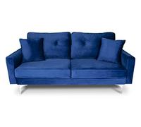 Samira - Divano 3 Posti In Velluto Blu Mod. Chloe - SPEDIZIONE GRATUITA