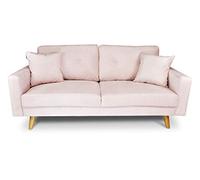 Samira - Divano 3 Posti In Velluto Rosa Mod. Chloe - SPEDIZIONE GRATUITA
