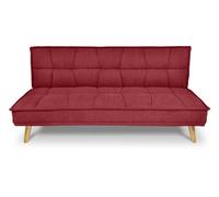 SAMIRA Divano letto clic clac in tessuto vellutato bordeaux, divano 3 posti mod. Bart