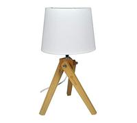 SAMIRA Lampada da Tavolo con treppiede in Legno, Abat Jour MOD. Aisha