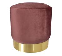 SAMIRA Pouf in velluto color rosso mattone, poggiapiedi mod. Zivago