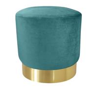 SAMIRA Pouf in velluto color verde petrolio, poggiapiedi mod. Zivago