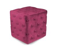 SAMIRA Pouf poggiapiedi quadrato, pouf divano in velluto - Otto (Bordeaux)