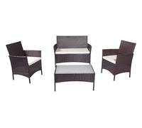 SAMIRA Salotto da giardino in rattan, set di divani da esterno in polyrattan marrone mod. Erica