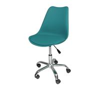 Sedia da Ufficio Girevole, Sedia da scrivania Verde petrolio con rotelle MOD. Sally