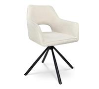 SAMIRA Sedia da ufficio in tessuto, poltrona girevole - Alba (Beige)