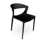 SAMIRA Sedia Impilabile in Plastica Nera Gaia, Stile Moderno, in Polipropilene, Set da 2