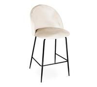 SAMIRA Sgabello cucina imbottito, sgabello alto mod. Nicole (2, Beige - piede nero)