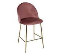 SAMIRA Sgabello cucina imbottito, sgabello alto in velluto rosso mattone mod. Nicole (Rosso mattone, 1 pz)