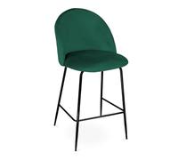 SAMIRA Sgabello cucina imbottito, sgabello alto mod. Nicole (1, Verde scuro - piede nero)