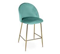 SAMIRA Sgabello cucina imbottito, sgabello alto mod. Nicole (3, Verde tiffany - piede dorato)