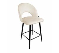 SAMIRA Sgabello cucina imbottito, sgabello alto in velluto mod. Zoe (1, Beige)