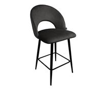 SAMIRA Sgabello cucina imbottito, sgabello alto in velluto mod. Zoe (1, Nero)