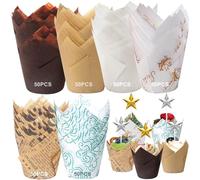 SAMISO 300 Pezzi Pirottini di Carta per Cupcake,Pirottini per Muffin Carta,Pirottini da Forno Olio-Prova,per Cuocere,Presentare e Regalare dolcetti,per Muffin,Torte,Budini,Focaccine,Gelati