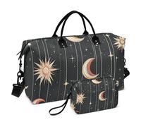 Samless, borsone da viaggio in stile boho, borsa da palestra, con stelle dorate, luna, borsa da viaggio, borsa da bagno, Multi 77, Taglia unica