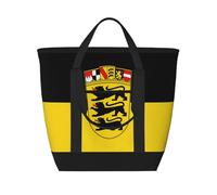 SamLng Bandiera del Baden-Württemberg - Borsa tote isolata di grande capacità, riutilizzabile e regolabile, per lavoro, picnic, viaggi e attività all'aperto, colore: nero, taglia unica