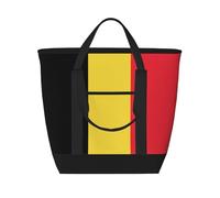 SamLng Bandiera del Belgio, borsa tote isolata di grande capacità, riutilizzabile e regolabile, per lavoro, picnic, viaggi e attività all'aperto, nera, taglia unica