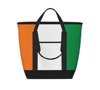 SamLng Bandiera della Costa d'Avorio Borsa Tote Isolata Grande Capacità - Riutilizzabile e Regolabile per Lavoro, Picnic, Viaggi e Attività All'Aperto, Nero, Taglia Unica
