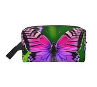 SamLng Beauty case da viaggio con stampa a farfalla viola - Trousse per trucchi per uomini e donne, organizer portatile per uso quotidiano, bianco, taglia unica, bianco, Taglia unica