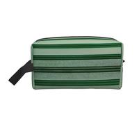SamLng Beauty case da viaggio con stampa a righe verdi, trousse per trucchi per uomini e donne, organizer portatile per uso quotidiano, bianco, taglia unica, bianco, Taglia unica