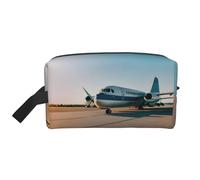 SamLng Beauty case da viaggio con stampa aeroplano, trousse per trucchi per uomini e donne, organizer portatile per uso quotidiano, bianco, taglia unica, bianco, Taglia unica