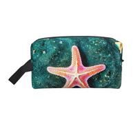 SamLng Beauty case da viaggio con stampa di conchiglie d'acqua marina, trousse per trucchi per uomini e donne, organizer portatile per uso quotidiano, bianco, taglia unica, bianco, Taglia unica