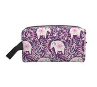 SamLng Beauty case da viaggio con stampa di elefanti, trousse per cosmetici per uomini e donne, organizer portatile per uso quotidiano, bianco, taglia unica, bianco, Taglia unica