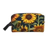 SamLng Beauty case da viaggio con stampa di fiori selvatici, trousse per trucchi per uomini e donne, organizer portatile per uso quotidiano, bianco, taglia unica, bianco, Taglia unica