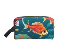SamLng Beauty case da viaggio con stampa di pesce subacqueo oceanico, trousse per trucchi per uomini e donne, organizer portatile per uso quotidiano, bianco, taglia unica, bianco, Taglia unica
