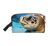 SamLng Beauty case da viaggio con stampa di tartarughe marine, trousse per trucchi per uomini e donne, organizer portatile per uso quotidiano, bianco, taglia unica, bianco, Taglia unica