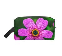 SamLng Beauty case da viaggio con stampa floreale rosa a pois - Trousse per trucchi per uomini e donne, organizer portatile per uso quotidiano, bianco, taglia unica, bianco, Taglia unica