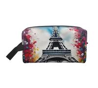 SamLng Beauty case da viaggio con stampa Torre Eiffel Parigi, trousse per cosmetici per uomini e donne, organizer portatile per uso quotidiano, bianco, taglia unica, bianco, Taglia unica