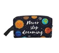 SamLng Beauty case da viaggio grande - Cute Planet Full-Print Design, organizer portatile per articoli da toeletta, astuccio multiuso per trucco, bianco, taglia unica, bianco, Taglia unica