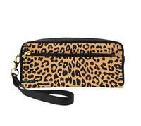 SamLng Beauty case riutilizzabile - Borsa per il trucco in pelle con stampa giraffa piccola borsa per il trucco da viaggio, organizer per articoli da toeletta con cerniera, nero, Taglia unica