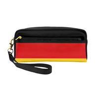 SamLng Beauty case riutilizzabile - Borsa per trucchi con stampa bandiera della Germania in pelle piccola per viaggi, organizer per articoli da toeletta con cerniera, nero, Taglia unica
