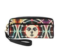 SamLng Beauty case riutilizzabile - Borsa per trucchi da caccia, frecce triangoli, stampa cervo, piccola borsa per il trucco in pelle per viaggi, organizer per articoli da toeletta con cerniera, nero