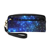 SamLng Beauty case riutilizzabile - Borsa per trucchi in pelle con stampa galassia stelle piccole per viaggi, organizer per articoli da toeletta con cerniera, nero, Taglia unica