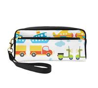 SamLng Beauty case riutilizzabile - Borsa per trucchi in pelle stampata con trasporto diversificato, piccola borsa per il trucco da viaggio, organizer per articoli da toeletta con cerniera, nero