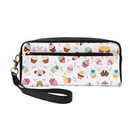 SamLng Beauty case riutilizzabile - Delicious Cupcakes stampa piccola borsa per il trucco da viaggio, organizer da toilette con cerniera, nero, Taglia unica