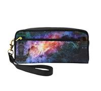 SamLng Beauty case riutilizzabile - Galaxy in The Universe Print Leather Small Makeup Bag per viaggio Organizer da toilette con cerniera, nero, Taglia unica