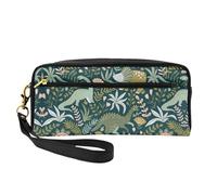 SamLng Beauty case riutilizzabile - Piccola borsa da viaggio in pelle con stampa di dinosauri, organizer per articoli da toeletta con cerniera, nero, Taglia unica