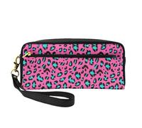 SamLng Beauty case riutilizzabile - Piccola borsa per il trucco in pelle con stampa leopardata per viaggi, organizer per articoli da toeletta con cerniera, nero, Taglia unica