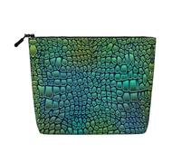 SamLng Beauty case versatile con pelle di alligatore, trousse in finta canapa, borsa per cosmetici riutilizzabile con astuccio con cerniera, nero, Taglia unica