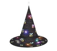 SamLng Cappello da strega bombo, accessorio per costume di Halloween, per feste, feste in maschera e vestito da donna per cosplay, berretto con luce LED